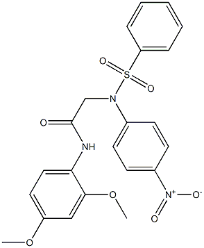 N-(2,4-dimethoxyphenyl)-2-[4-nitro(phenylsulfonyl)anilino]acetamide 结构式