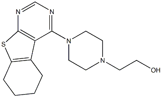 2-[4-(5,6,7,8-tetrahydro[1]benzothieno[2,3-d]pyrimidin-4-yl)-1-piperazinyl]ethanol 结构式