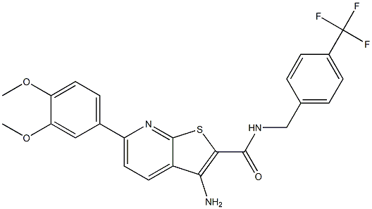 3-amino-6-[3,4-bis(methyloxy)phenyl]-N-{[4-(trifluoromethyl)phenyl]methyl}thieno[2,3-b]pyridine-2-carboxamide