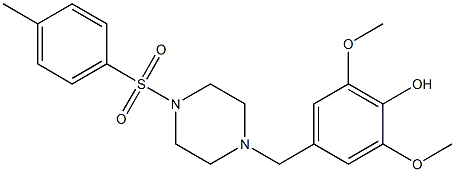 2,6-dimethoxy-4-({4-[(4-methylphenyl)sulfonyl]-1-piperazinyl}methyl)phenol,,结构式