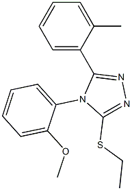 3-(ethylsulfanyl)-4-(2-methoxyphenyl)-5-(2-methylphenyl)-4H-1,2,4-triazole,,结构式