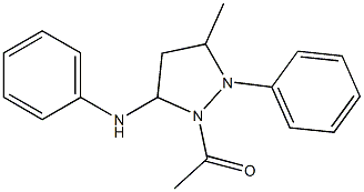 N-(2-acetyl-5-methyl-1-phenyl-3-pyrazolidinyl)-N-phenylamine Structure