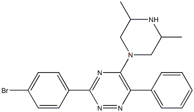 3-(4-bromophenyl)-5-(3,5-dimethyl-1-piperazinyl)-6-phenyl-1,2,4-triazine Structure