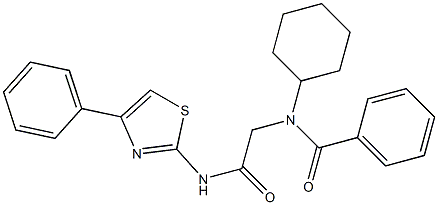 N-cyclohexyl-N-{2-oxo-2-[(4-phenyl-1,3-thiazol-2-yl)amino]ethyl}benzamide Structure