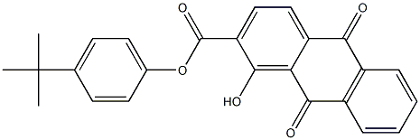 4-tert-butylphenyl 1-hydroxy-9,10-dioxo-9,10-dihydro-2-anthracenecarboxylate 化学構造式