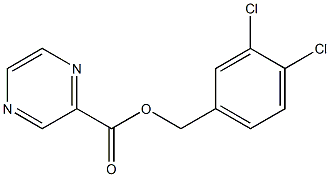 3,4-dichlorobenzyl 2-pyrazinecarboxylate 化学構造式