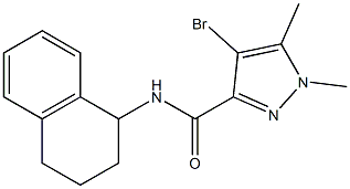 4-bromo-1,5-dimethyl-N-(1,2,3,4-tetrahydro-1-naphthalenyl)-1H-pyrazole-3-carboxamide Structure