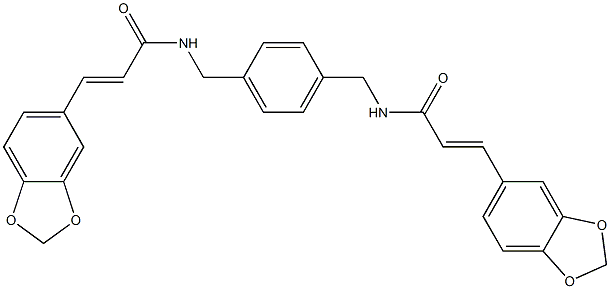 3-(1,3-benzodioxol-5-yl)-N-[4-({[3-(1,3-benzodioxol-5-yl)acryloyl]amino}methyl)benzyl]acrylamide 结构式