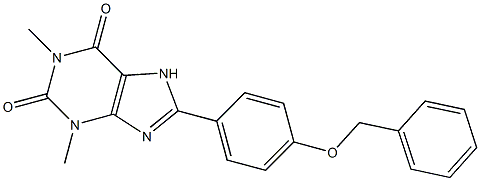 8-[4-(benzyloxy)phenyl]-1,3-dimethyl-3,7-dihydro-1H-purine-2,6-dione Struktur