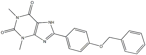 8-[4-(benzyloxy)phenyl]-1,3-dimethyl-3,7-dihydro-1H-purine-2,6-dione Structure