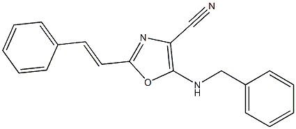 5-(benzylamino)-2-(2-phenylvinyl)-1,3-oxazole-4-carbonitrile Struktur