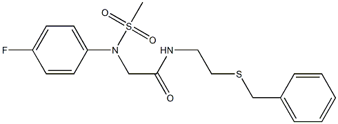 N-[2-(benzylsulfanyl)ethyl]-2-[4-fluoro(methylsulfonyl)anilino]acetamide,,结构式