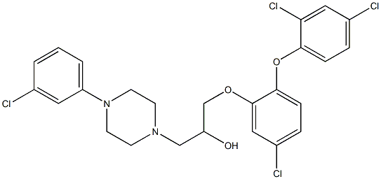 1-[5-chloro-2-(2,4-dichlorophenoxy)phenoxy]-3-[4-(3-chlorophenyl)-1-piperazinyl]-2-propanol,,结构式