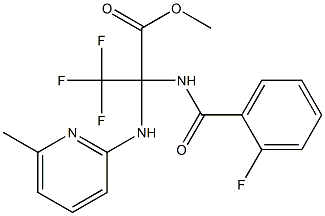methyl 3,3,3-trifluoro-2-[(2-fluorobenzoyl)amino]-2-[(6-methylpyridin-2-yl)amino]propanoate 化学構造式