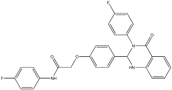 N-(4-fluorophenyl)-2-{4-[3-(4-fluorophenyl)-4-oxo-1,2,3,4-tetrahydro-2-quinazolinyl]phenoxy}acetamide Structure