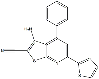 3-amino-4-phenyl-6-(2-thienyl)thieno[2,3-b]pyridine-2-carbonitrile 结构式