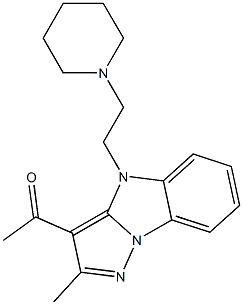 1-{2-methyl-4-[2-(1-piperidinyl)ethyl]-4H-pyrazolo[1,5-a]benzimidazol-3-yl}ethanone Structure