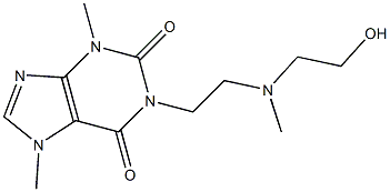 1-{2-[(2-hydroxyethyl)(methyl)amino]ethyl}-3,7-dimethyl-3,7-dihydro-1H-purine-2,6-dione Struktur