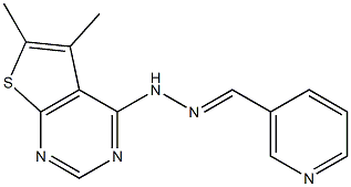 nicotinaldehyde (5,6-dimethylthieno[2,3-d]pyrimidin-4-yl)hydrazone Struktur