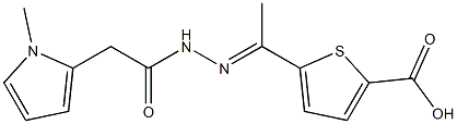 5-{N-[(1-methyl-1H-pyrrol-2-yl)acetyl]ethanehydrazonoyl}-2-thiophenecarboxylic acid,,结构式