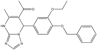 1-{7-[4-(benzyloxy)-3-ethoxyphenyl]-5-methyl-4,7-dihydro[1,2,4]triazolo[1,5-a]pyrimidin-6-yl}ethanone Structure