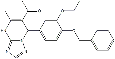 1-{7-[4-(benzyloxy)-3-ethoxyphenyl]-5-methyl-4,7-dihydro[1,2,4]triazolo[1,5-a]pyrimidin-6-yl}ethanone 结构式