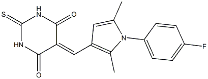 5-{[1-(4-fluorophenyl)-2,5-dimethyl-1H-pyrrol-3-yl]methylene}-2-thioxodihydro-4,6(1H,5H)-pyrimidinedione 结构式