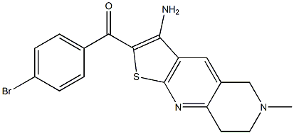 (3-amino-6-methyl-5,6,7,8-tetrahydrothieno[2,3-b][1,6]naphthyridin-2-yl)(4-bromophenyl)methanone 结构式