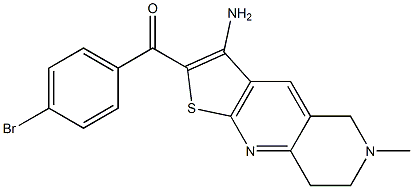 (3-amino-6-methyl-5,6,7,8-tetrahydrothieno[2,3-b][1,6]naphthyridin-2-yl)(4-bromophenyl)methanone,,结构式