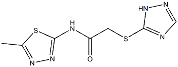 N-(5-methyl-1,3,4-thiadiazol-2-yl)-2-(1H-1,2,4-triazol-5-ylsulfanyl)acetamide,,结构式