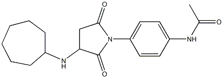 N-{4-[3-(cycloheptylamino)-2,5-dioxo-1-pyrrolidinyl]phenyl}acetamide Struktur