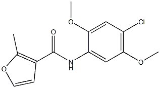 N-(4-chloro-2,5-dimethoxyphenyl)-2-methyl-3-furamide,,结构式