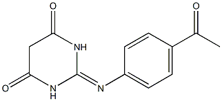 2-[(4-acetylphenyl)imino]dihydro-4,6(1H,5H)-pyrimidinedione 化学構造式