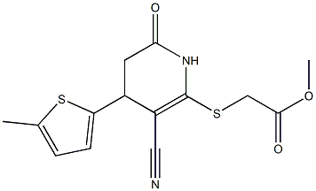 methyl {[3-cyano-4-(5-methyl-2-thienyl)-6-oxo-1,4,5,6-tetrahydro-2-pyridinyl]sulfanyl}acetate Structure