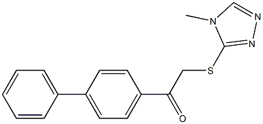 1-[1,1'-biphenyl]-4-yl-2-[(4-methyl-4H-1,2,4-triazol-3-yl)sulfanyl]ethanone 化学構造式