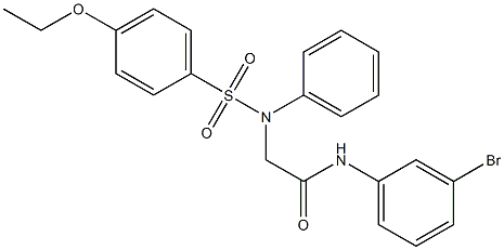 N-(3-bromophenyl)-2-{[(4-ethoxyphenyl)sulfonyl]anilino}acetamide 化学構造式