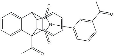 1-acetyl-17-(3-acetylphenyl)-17-azapentacyclo[6.6.5.0~2,7~.0~9,14~.0~15,19~]nonadeca-2,4,6,9,11,13-hexaene-16,18-dione Struktur