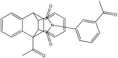 1-acetyl-17-(3-acetylphenyl)-17-azapentacyclo[6.6.5.0~2,7~.0~9,14~.0~15,19~]nonadeca-2,4,6,9,11,13-hexaene-16,18-dione 化学構造式