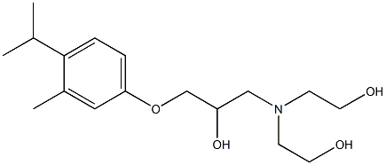 1-[bis(2-hydroxyethyl)amino]-3-(4-isopropyl-3-methylphenoxy)-2-propanol,,结构式