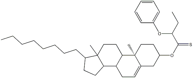 S-(10,13-dimethyl-17-octyl-2,3,4,7,8,9,10,11,12,13,14,15,16,17-tetradecahydro-1H-cyclopenta[a]phenanthren-3-yl) 2-phenoxybutanethioate 结构式