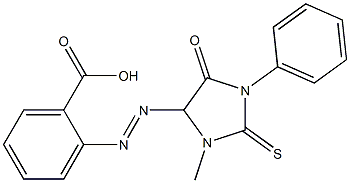 2-[(3-methyl-5-oxo-1-phenyl-2-thioxo-4-imidazolidinyl)diazenyl]benzoic acid Struktur