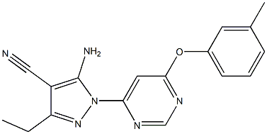 5-amino-3-ethyl-1-[6-(3-methylphenoxy)-4-pyrimidinyl]-1H-pyrazole-4-carbonitrile