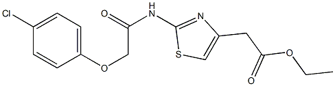 ethyl [2-({[(4-chlorophenyl)oxy]acetyl}amino)-1,3-thiazol-4-yl]acetate,,结构式