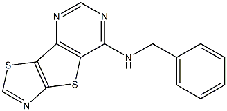 N-benzyl-N-[1,3]thiazolo[5',4':4,5]thieno[3,2-d]pyrimidin-5-ylamine 结构式