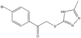 1-(4-bromophenyl)-2-[(5-methyl-4H-1,2,4-triazol-3-yl)sulfanyl]ethanone,,结构式