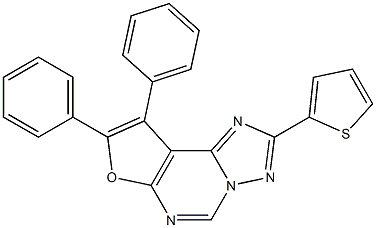 8,9-diphenyl-2-thien-2-ylfuro[3,2-e][1,2,4]triazolo[1,5-c]pyrimidine,,结构式
