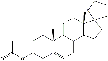 spiro(androst-5-ene-17,2'-[1,3]-dithiolane)-3-yl acetate Struktur