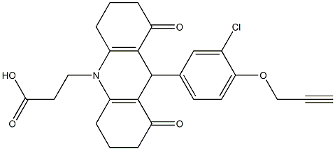 3-(9-[3-chloro-4-(2-propynyloxy)phenyl]-1,8-dioxo-2,3,4,5,6,7,8,9-octahydro-10(1H)-acridinyl)propanoic acid,,结构式
