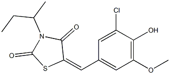 3-sec-butyl-5-(3-chloro-4-hydroxy-5-methoxybenzylidene)-1,3-thiazolidine-2,4-dione Structure