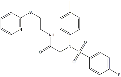 2-{[(4-fluorophenyl)sulfonyl]-4-methylanilino}-N-[2-(2-pyridinylsulfanyl)ethyl]acetamide Structure